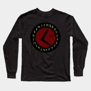 Red Kenaz Futhark Rune Symbol Long Sleeve T-Shirt